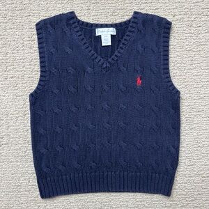 Ralph Lauren Toddlers’ Navy Cable Knit Sweater Vest